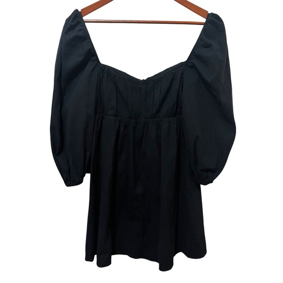 Reformation Farley Babydoll Mini Dress Whimsigoth Cottage Core Black Size 6 - Picture 9 of 15